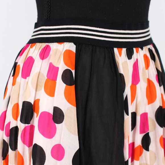 Jean Paul Junior Gaultier Black Multicolor Polka Dot Asymmetrical Skirt Small S - Picture 2 of 8